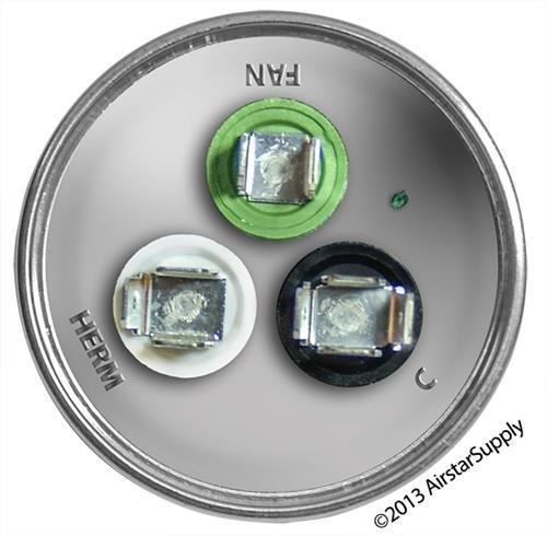Carrier Bryant Payne HC98JA082 HC98JA082D 80 + 7.5 uf MFD 370 / 440 Volt  VAC Round Dual Run Capacitor
