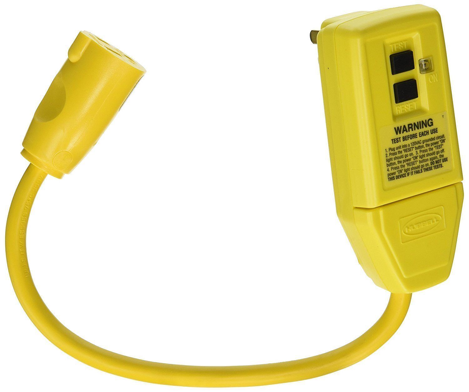 Hubbell GFP1C GFCI Plug, 15 amp, 120V, 1' Cord