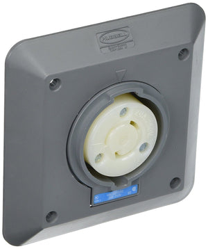 Hubbell HBL2320SR2 Locking Receptacle 2 Gang Surface Mount L6-20R Gray Hardware > Power & Electrical Supplies Hubbell 