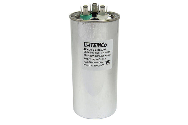 Lennox / Armstrong / Ducane Y4622 / Y462201 - 80 + 7.5 uf 370 / 440 Volt  Volt VAC Round Dual Run Capacitor